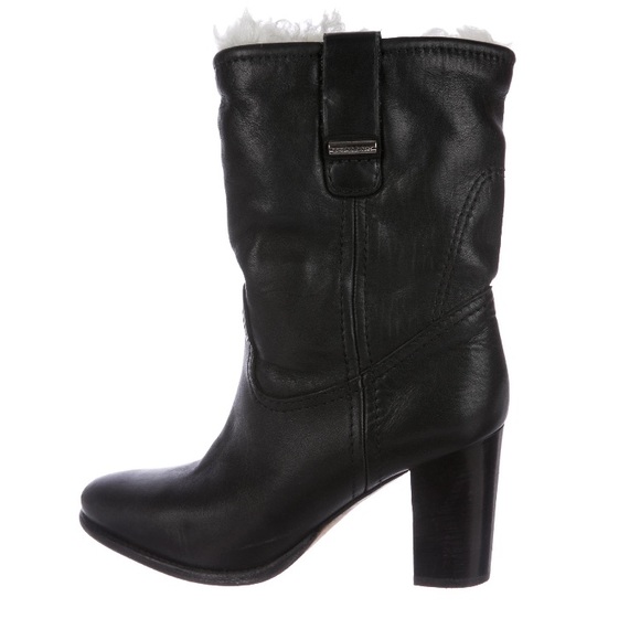 Burberry Shoes - Burberry Shearling Lined Leather Boots - Size 5.5